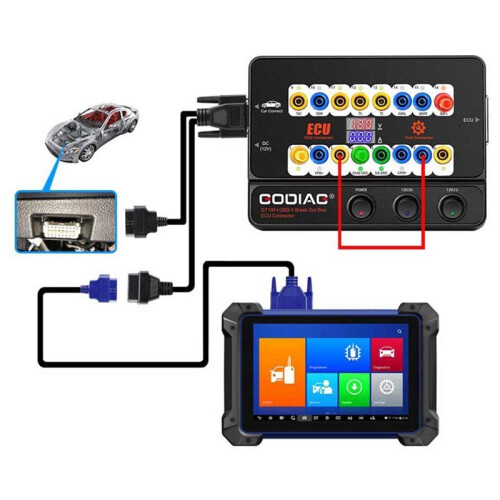Godiag GT100+ OBDII Breakout Box ECU Bench Connector Adds Electronic Current Display and CANBUS Protocol EU Plug 2