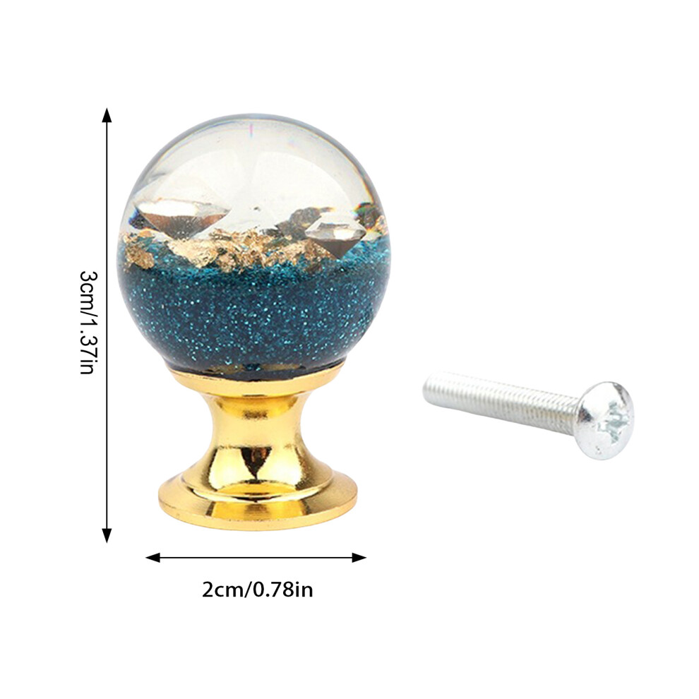 (Blue) Unique Resin Glass Ball Cabinet Knobs - 50 Chars 6017806788067
