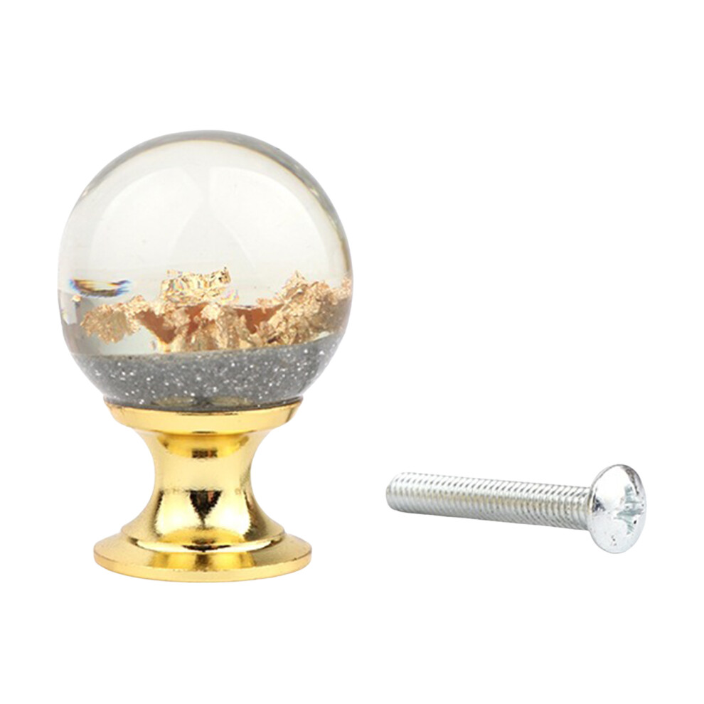 (Silver) Unique Resin Glass Ball Cabinet Knobs - 50 Chars 6017806788074