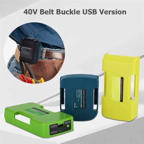 USB Fast Charger Adapter for //Greenworks 40V Li-Ion Battery Rack Holder USB Type-C Interface for 2