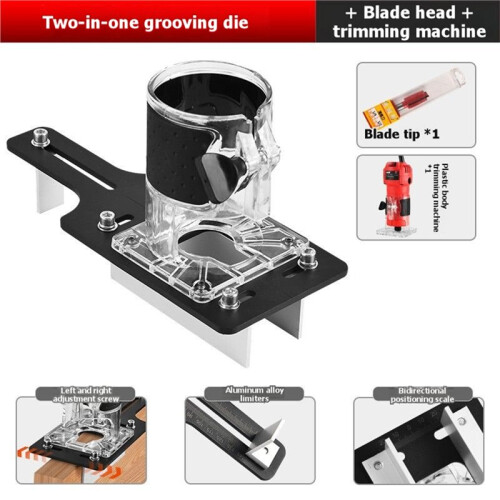 Automatic Trimming Machine 2-in-1 Connector Slotted Positioning Mold - Adjustable Depth & Angle Manual Woodworking Tool 1
