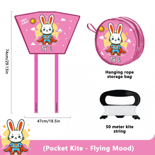 (Rabbit) Fly-Ready Portable Kite for Kids Outdoor Fun 2
