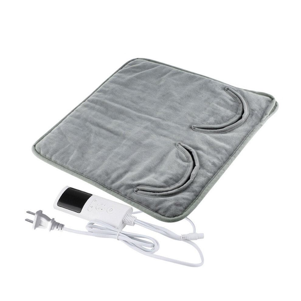 Gray Electric Foot Warmer With Remote, 9 Temps, 15.7X15.7 In
