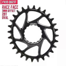 (As show, Black oval 36T) con 3mm Raceface Direct Mounted Narrow Wide Teeth Chainring Oval Round For RF NEXT SL SIXC ATLAS Bike Chainwheel
