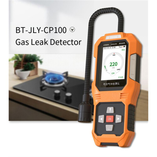 Digital Gas Leak Detector PPM Range Audible/Visual Alarm Semiconductor Sensor Propane Natural Gas Combustible 1