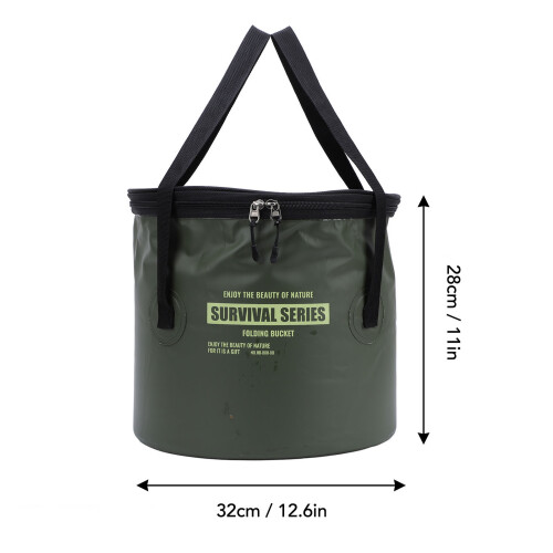 Faltbarer Stoff-Eimer mit Netzbeutel Grün 13,6 oz 1