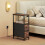 Homcom HOMCOM Side Table, Narrow Bedside Table with Charging Station, 2 Drawers 9