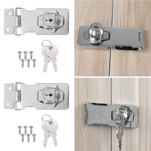 4 Pcs Keyed Hasp Locks 2.5 Inch Twist Knob Keyed Locking Hasp, Metal Safety Hasp Latches Keyed Different