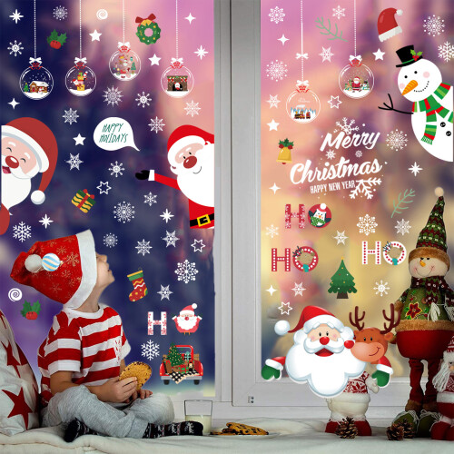 Festive Window Clings - Double Sided Xmas Stickers 1