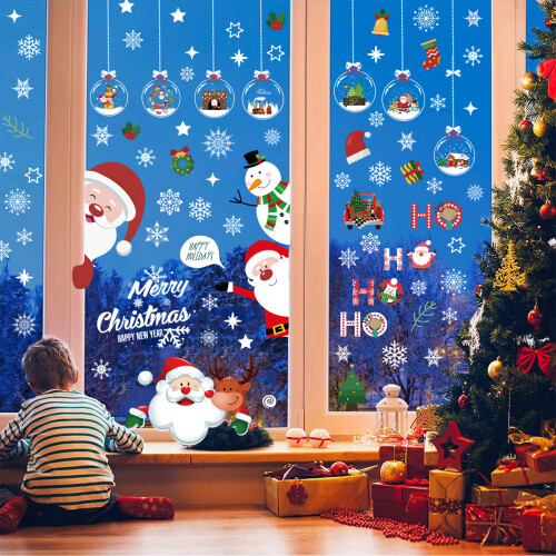 Festive Window Clings - Double Sided Xmas Stickers 2