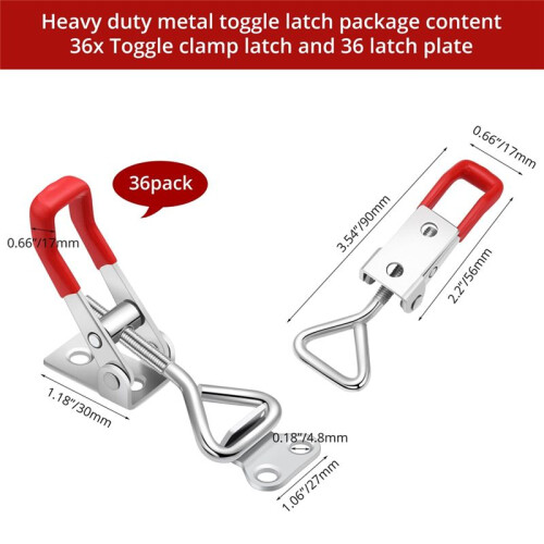 36Pcs Adjustable Toggle  Clamp Pull  4001 Heavy Duty  Lock Metal Door Latches Sturdy Latches Hardware 1