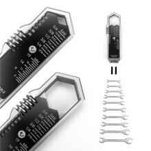 EDC Wrench 3/16 to 3/4 Inch 5 to 19mm Adjustable Wrench with Detachable Pocket Clip for Outdoor Maintenance