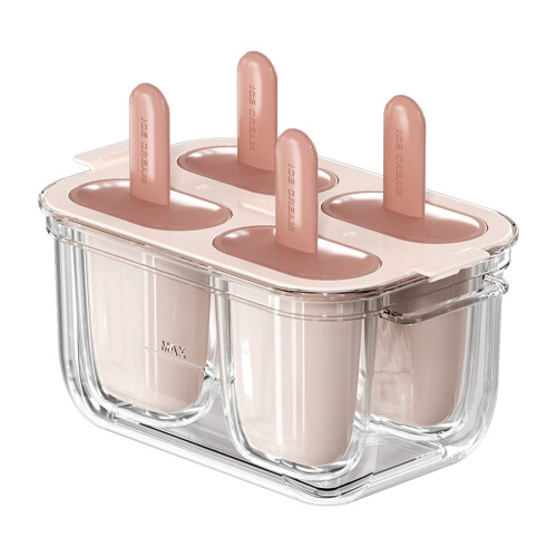 (Pink) Easy-Release Popsicle Molds for Ice Cream & Yogurt 1