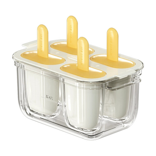 (Yellow) Easy-Release Popsicle Molds for Ice Cream & Yogurt 2