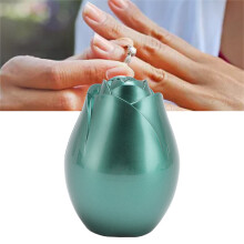 Scatola per anello a forma di rosa, verde, 7,3 5,5 cm, Ø 4,2 cm