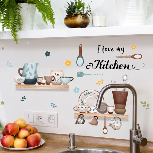 (MS3047) Sunflower Butterfly Kitchen Wall Stickers Decor 1