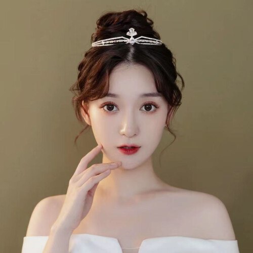 Korean Bridal Tiara Baroque Crown Wedding Accessory 1