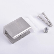 4 StüCk Verstellbare 304 Edelstahl Glas Regal Halterungen Glas Clip Klemm Halterung 0,23 - 0,35 Zoll GebüRstet Fertig