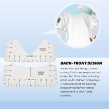 9 PCS T-Shirt Alignment Tool, T-Shirt Guide Ruler for Designing Clothing, PVC Back and Front Aligned T-Shirt Rulers