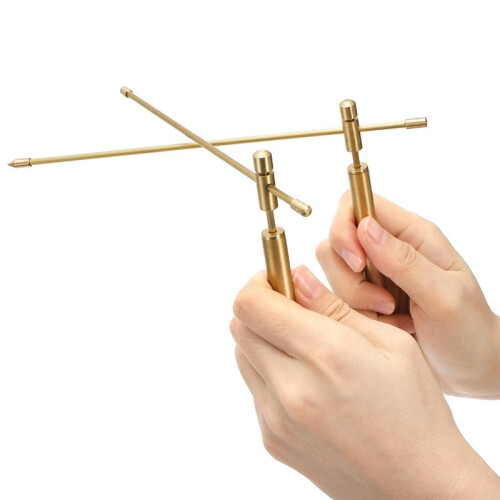 2 Pieces Copper Dowsing Rod, Flexible Divining Rods Rotation Tool, Solid Copper and Brass Dowsing Rods with Gift Box 2