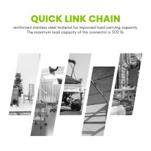 12 Pcs Quick Link M4 4MM Stainless Steel Chain Connector,Heavy Duty D Shape Locking Looks for Carabiner, Max.Load 500 Lb
