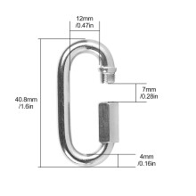 12 StüCk Schnell VerknüPfung M4 4MM Rostfreier Stahl Ketten Verbinder, Schwer Lastung D Form Verriegelung Aussehen für Karabiner, Max. Load 500 Lb