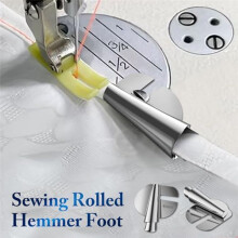 Sewing Rolled Hemmer Foot,Wide Narrow Sewing Machine Presser Foot Set,Universal Sewing Machine Curved Hemming Foot
