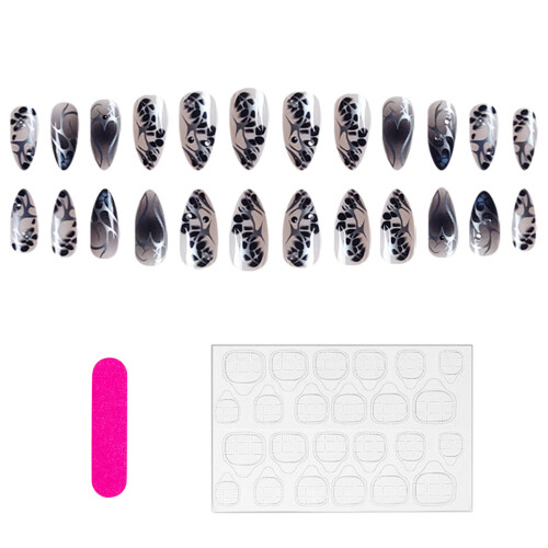 Silver Line Fake Nails - Chip & Smudge Proof 1