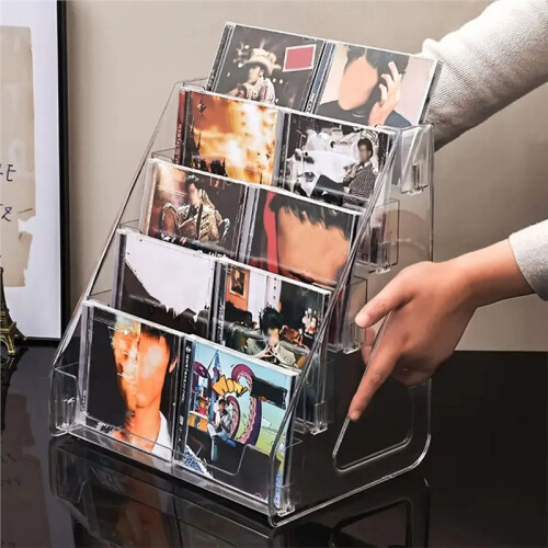 5-Layer CD Rack, Album Display Rack, Transparent Storage Rack for Tapes, Multifunctional Counter Display Rack 2