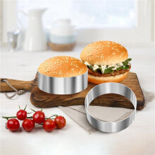 24 Anneaux pour Pain Ă Hamburger, Moule Ă Hamburger, Grands Moules Ă Anneaux de 4 Pouces pour la Cuisson, Anneaux de Cuisson pour Ĺ’ufs au Plat,