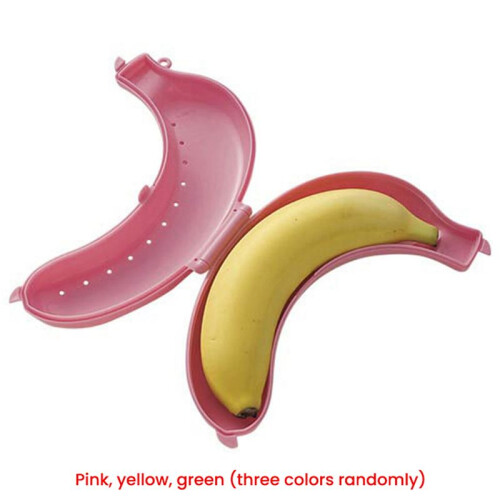 6X Cute Fruit Banana Protector Box Holder Case Lunch Container Storage Banana Case Kitchen Tools Plastic 2