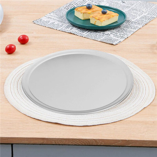 2X Bandeja para Assar Pizza de Alumínio com Borda Larga de 10 Polegadas - Durável, Leve e Perfeita para Assar 2