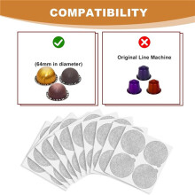 Aluminum Foils Lids Seals - Reuse Capsules Coffee Pods 480Pcs, for Vertuoline Vertuo Reuse Coffee Pods Cover Seals 62mm