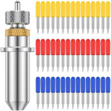 46Pcs Vinyl Cutter Blades 30 45 60Plotter Cutting Blades with Holder Base Hardness Lettering Blade Replacement Set