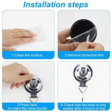 Powerful Punch-Free Suction Cup Hook, Vacuum Sticky Hook, Glass Wall-Mounted, Traceless Suction Cup