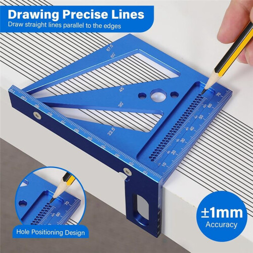 3D Multi Angle Measuring Ruler Carpenter Square Aluminum Alloy Woodworking Ruler Miter Triangle Ruler 1
