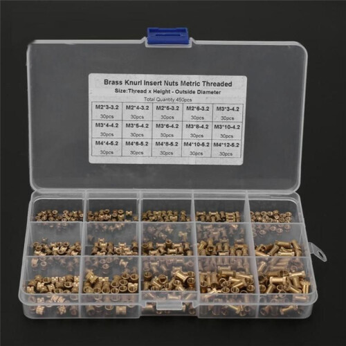 M2 M3 Threaded Inserts for Plastic Thermoset Brass Inserts for 3D Printed Injection Molding Press Threaded Nuts 1