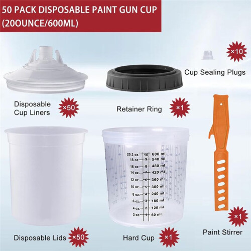 Verfbeker 20 Ounce (600 Ml) Kit voor Commerciële Autolakken 1
