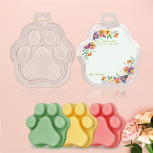 Paquet de 25 Moules pour Faire Fondre la Cire, Patte de Chat, RĂ©cipient Vide en Plastique Transparent pour Faire Fondre la Cire, pour Bougies Ă