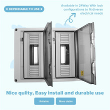 HT Series Kopplingsdosa 24WAY IP65 Vattentät Distributionsbox Utomhus ABS Elektrisk med Lås för Strömbrytare