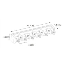 Broom Holder & Wall Mount Garden Tool Organizer Kitchen, Closet, Garage & Laundry Room Storage 5 Slots & 6 Hooks