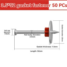 Brickstift Pulver Fästverktyg Pulvermanövrerade Fästelement Legerat Stål Drivstift Diameter med 1 Tums Bricka, 100 St