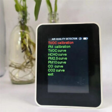 12 in 1 Air Quality Monitor CO2 Monitor with / Date Display WIFI PM2.5 PM10 CO CO2 TVOC HCHO AQI Tester,Black