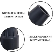 Crutch Tips, 1Inch Heavy Duty Non-Slip Rubber Cane Tips, Replacement Cane Foot Caps, Crutch Pads, 6 PCS