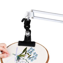 Suporte de Bastidor de Bordado Ajustável para Trabalhos Manuais, Giratório 360, Bastidor 3 em 1/Suporte para Tablet/Telefone Suporte de Mesa Branco