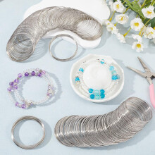 400 Loops Memory Wire Bracelets Jewelry Memory Wire Cuff Bangle Steel Beading Wires Findings