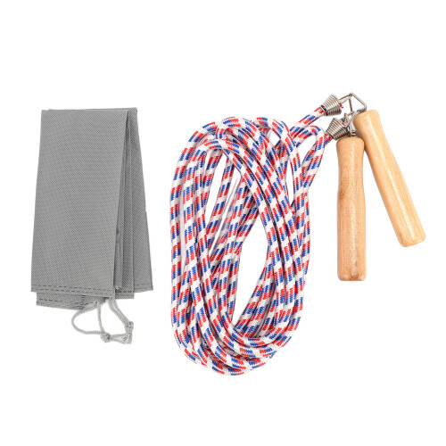 Langes Springseil 5 m/16,4 ft Holzgriffe, Polyester 1