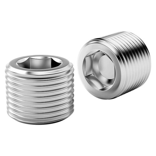 20 Pcs Pipe Plug Fitting,1/8 1/4 3/8 1/2 3/4In NPT Male Internal Hex Thread Socket Pipe Plug Fitting Assortment Kit,B 2