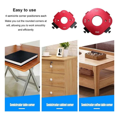 4-In-1 Arc Angle Positioning Template, Router Corner Radius Template, Corner Radius Jig Router Template, Reusable 30-50R 1