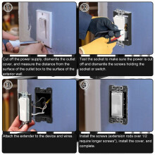 6pcs Electric Box Extender, 1/2inch Single Gang Receptacle Outlet Box Extenders Outlet Extension Box
